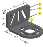 Banner Engineering Mounting bracket for EZ-SCREEN Standard 14mm & 30mm; steel; black